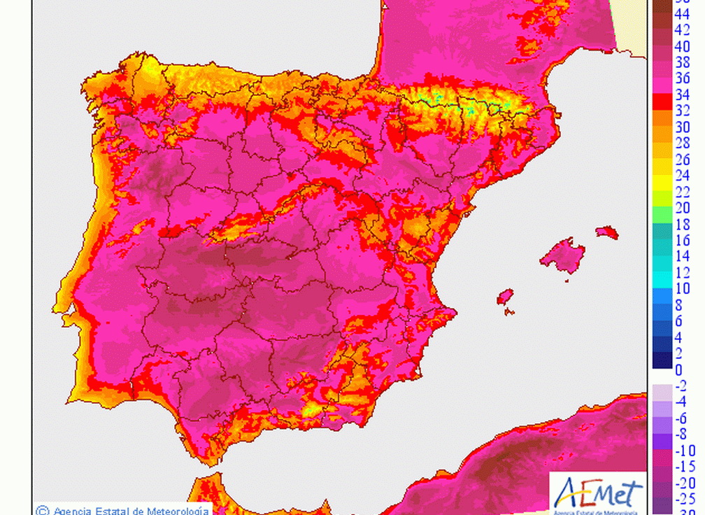 Pocas probabilidades de bajada de temperaturas en los prximos das en la costa Mediterrnea.